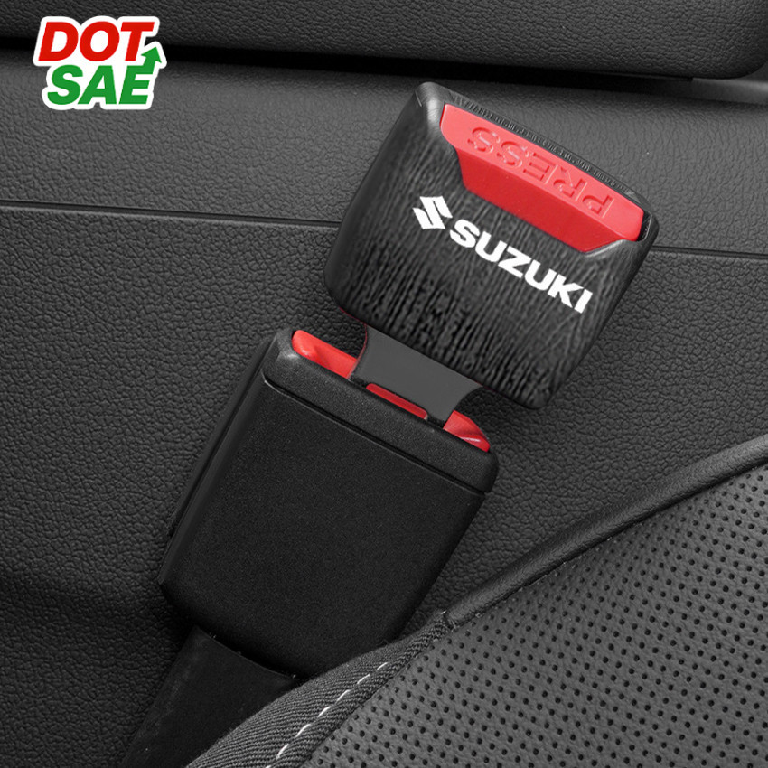 DOT SAE 2Pcs Aksesori Sabuk Pengaman Mobil Logo Suzuki / Colokan Safety Belt Mobil / Safety Seat Bel