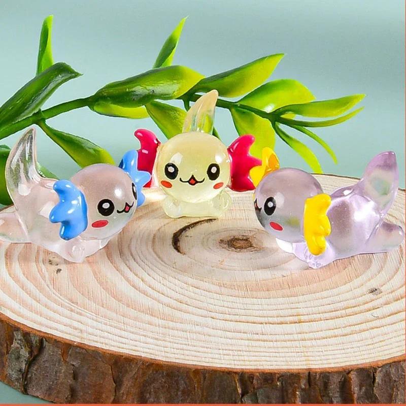 10-30pcs Mini Resin Axolotl Animals Tiny Axolotl Figurine for Fairy Garden Landscape Aquarium Potted
