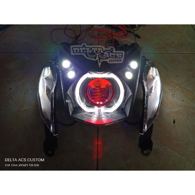 Projie Bi-Led Shord BMW Beat Fi 2013 - 2016 l Custom Headlamp Reflektor Honda Beat fi l Projector Bi