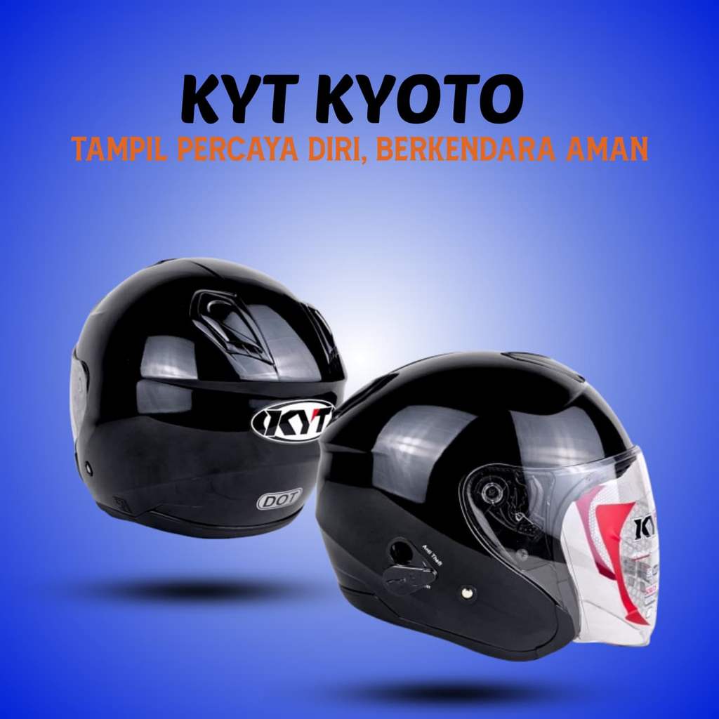 HELM KYT KYOTO HITAM GLOSSY | KYT KYOTO | SNI