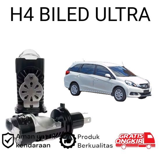 2pcs Lampu Utama LED H4 BiLED Ultra BRIGHT kipas Mobil Honda Mobilio E 2014 2017 Koko