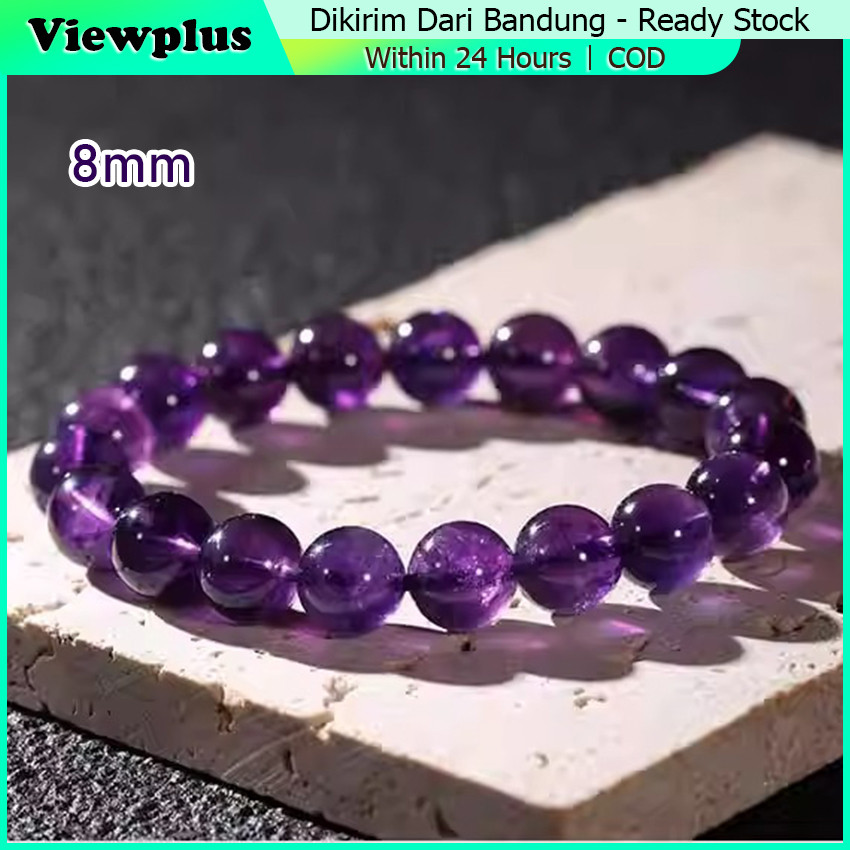 Gelang Batu Kecubung Ungu 8mm Pria Wanita