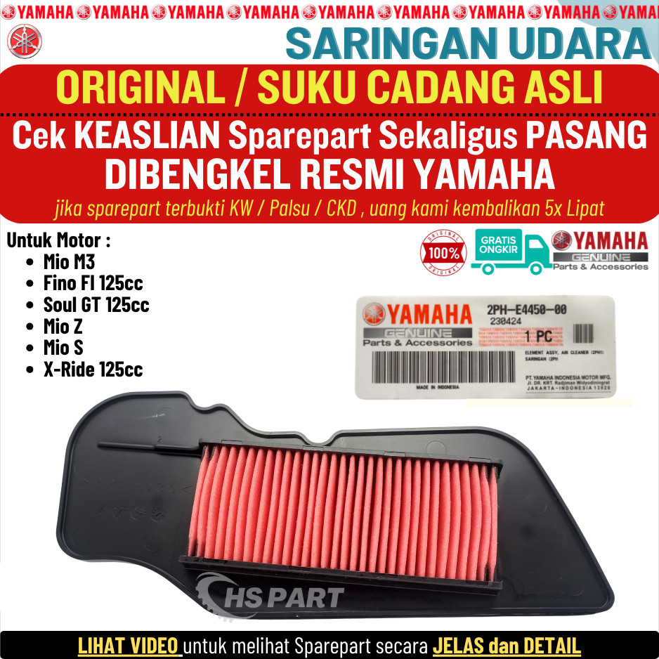 Saringan Filter Udara Mio M3 Original 100% Fino 125 Mio Soul GT 125 Mio Z Mio S Xride 125 Original Y