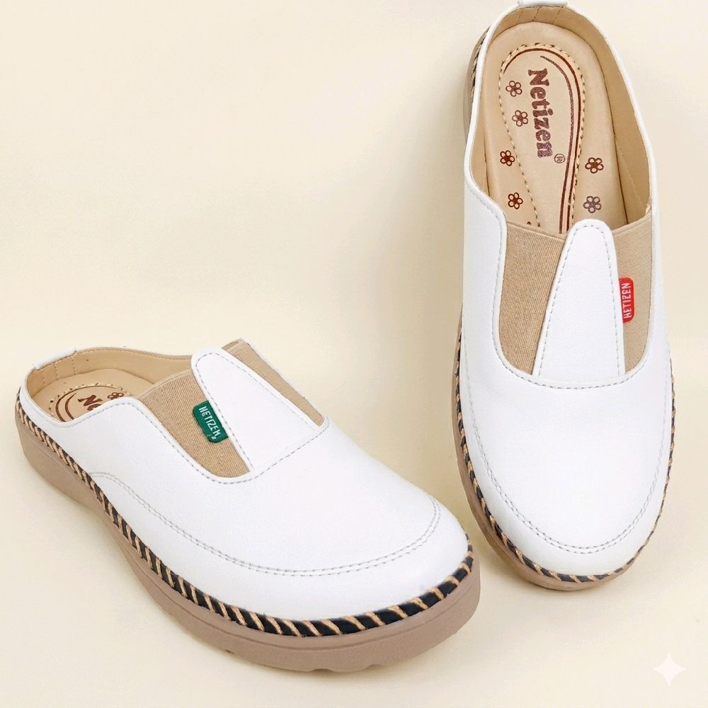 Sepatu Sandal Wanita Jumbo big size Slip-On Murah Sol Karet SL aulia32 solCoklat
