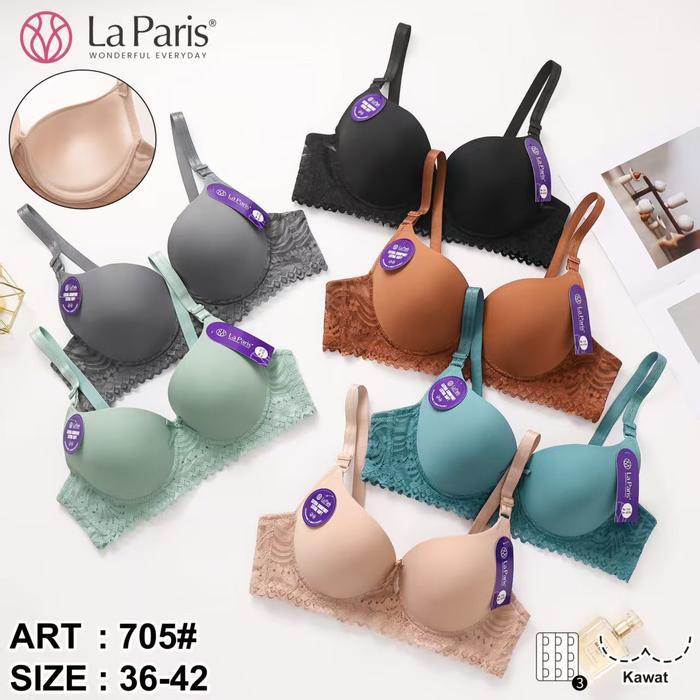 LAPARIS 705 710 Push Up Bra Wanita Cup B Besar Busa Tipis Kawat Half Cup Motif Polos Fashion Underwe