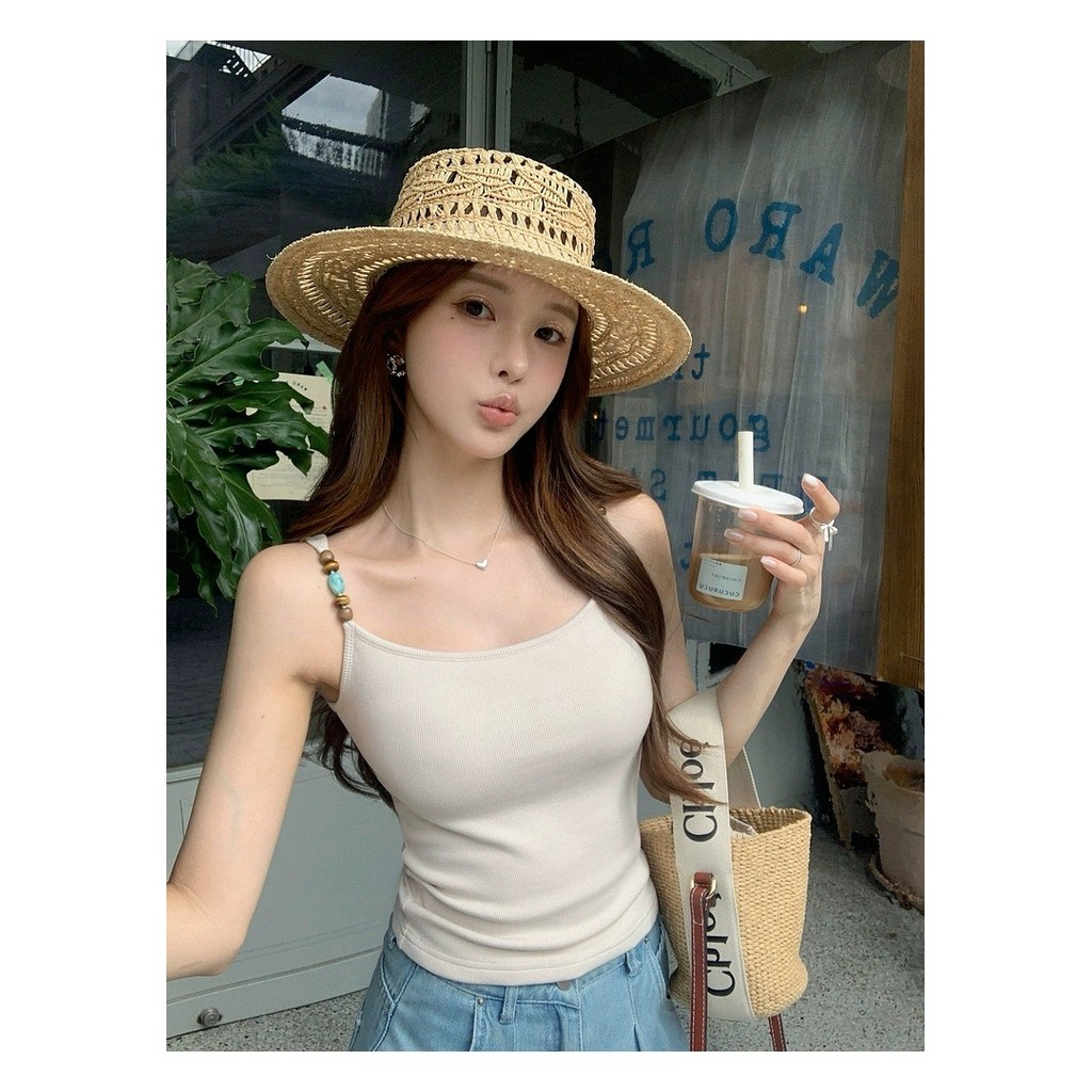 Tanktop Bra Cat Eye bead Thai style camisol