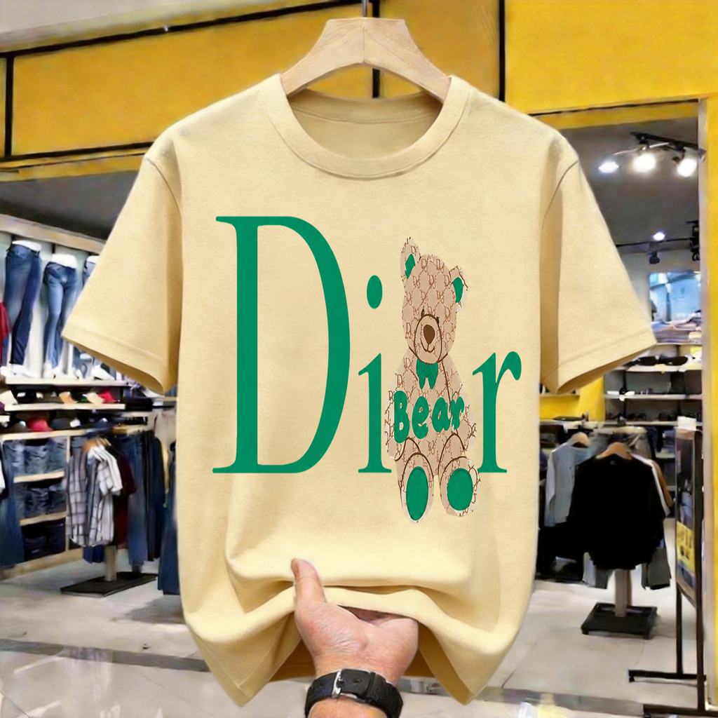 Dior Bear Print Kaos Polos Katun Premium Tebal 210GSM Original Indonesia Size Lengkap Loose Fit Nyam