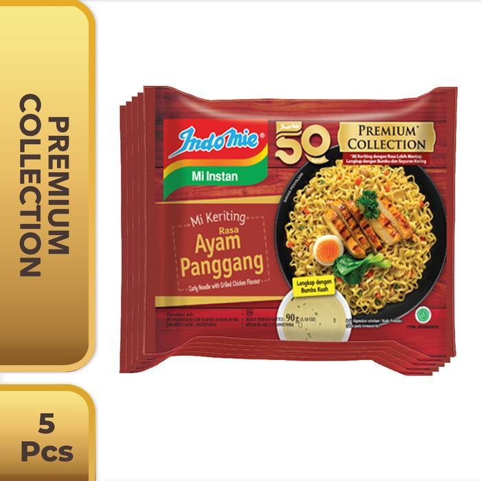 5 PCS - Indomie Mi Keriting Ayam Panggang 90 Gr - Krtg Ayam Panggang