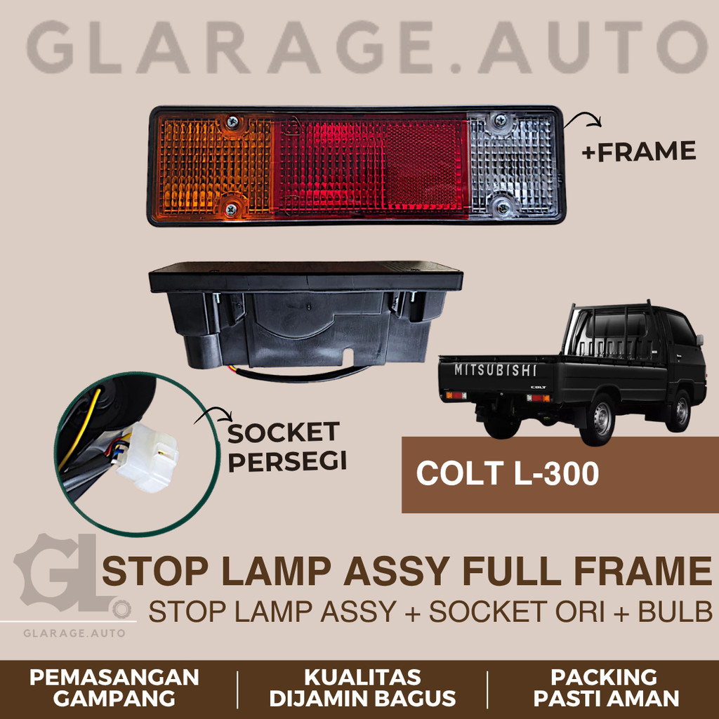 Lampu Stop Belakang Mitsubishi Colt L300 EMGI Full Frame Socket Persegi - 8509