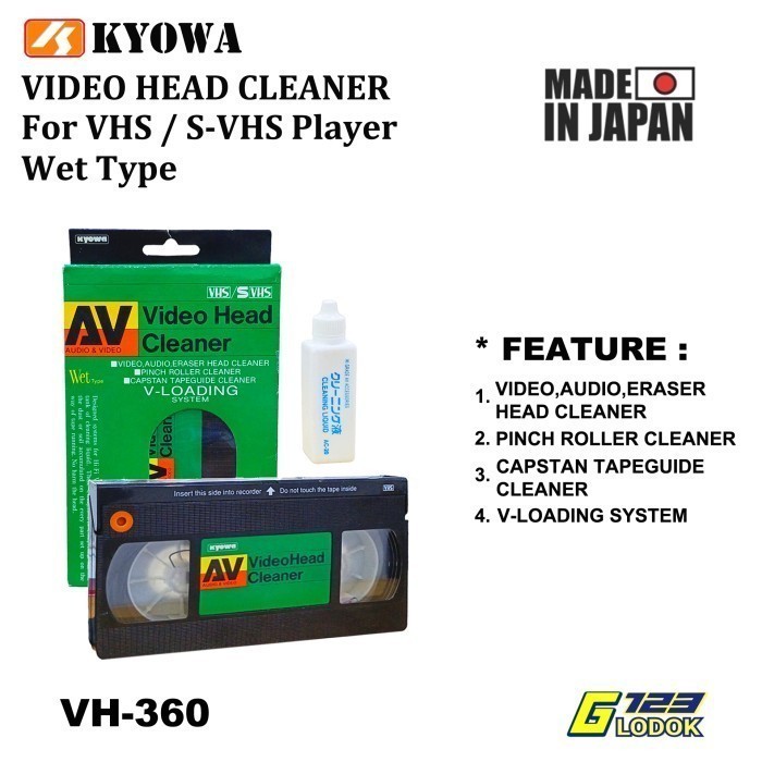 Video Head Cleaner Tape Cassette Wet System VCR VHS Player With Liquid