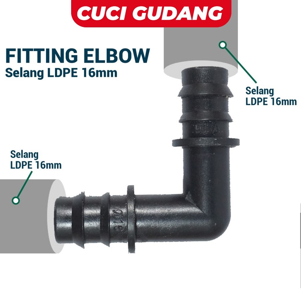 CUCI GUDANG Fitting Elbow Selang LDPE 16 mm