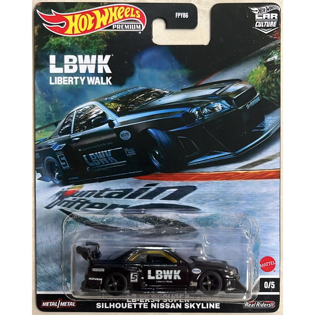 HOTWHEELS CUSTOME PREMIUM CAR CULTURE NISSAN SKYLINE BLACK LBWK CHASE CAR GT-R R34 NON SNI NON ORIGI