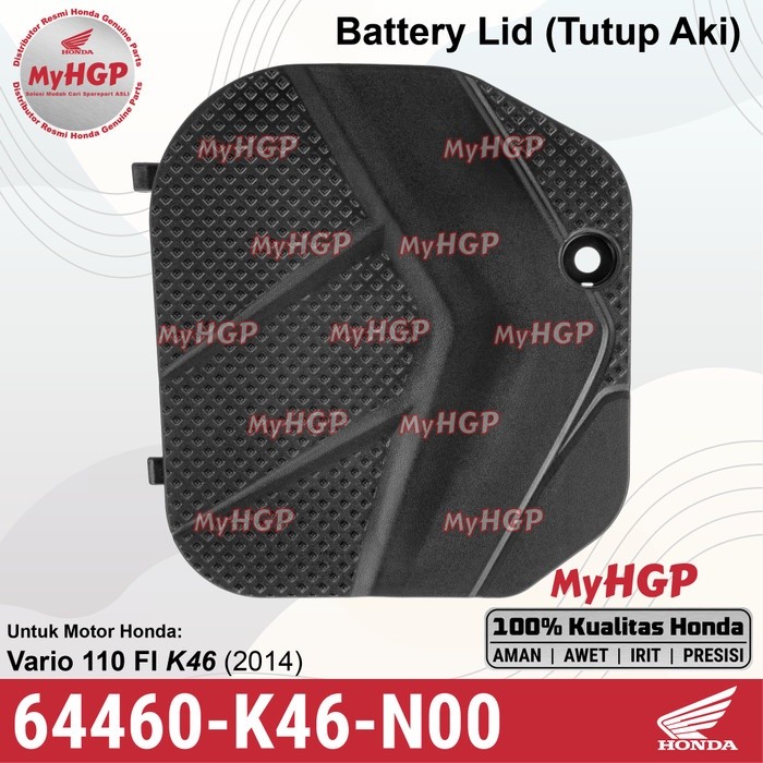 64460K46N00 - Battery Lid - Cover Tutup Aki Vario 110 FI 2014 Stater Kasar Lubang Lobang Batre Accu 