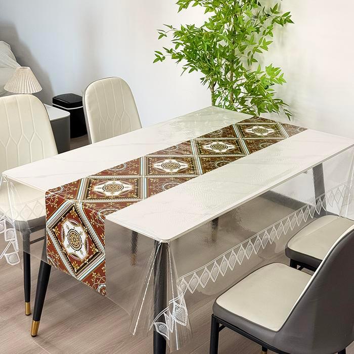 <COD> Loyal Bosque Taplak Meja Transparan+Motif Anti Gores Anti Cakar Kucing / Taplak Meja Makan Pla