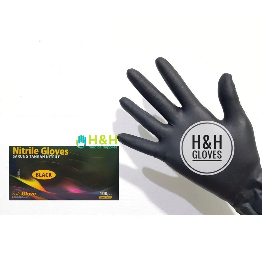 [  Promo ]  ||  Safe Glove Nitrile Black / Sarung Tangan Nitrile Safe Glove Black / Sarung Tangan Ka