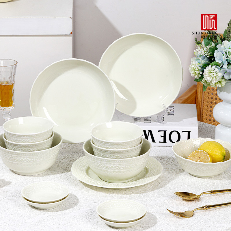 Ceramic Dinnerware Set Strengthen Porcelain Home Ceramic Bowl Plate Combination Cutlery Set High Qua