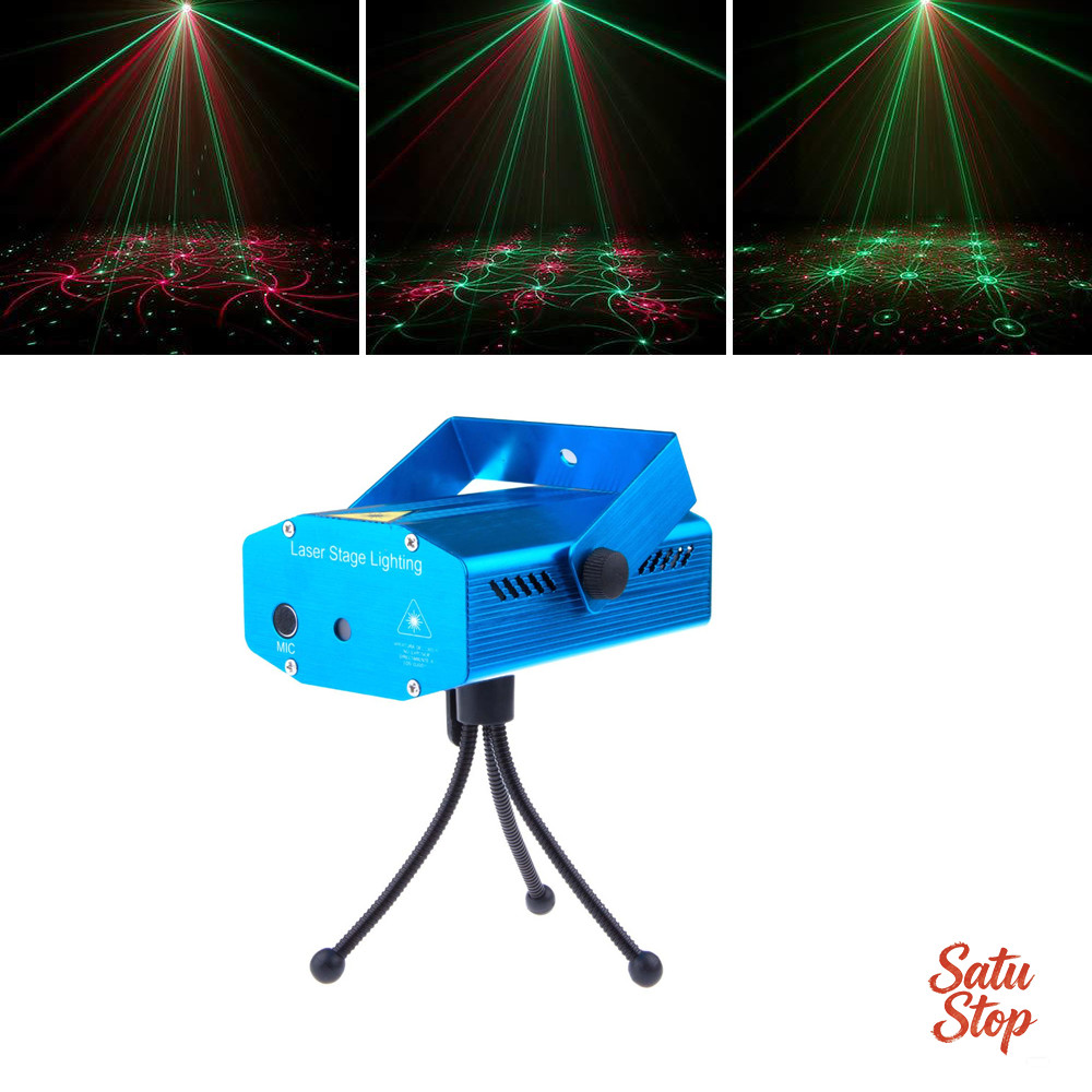 Lampu Disco Mini Proyektor DJ  Sensor Musik Otomatis  Laser LED Warna Warni  DJ Party Lights Mini de