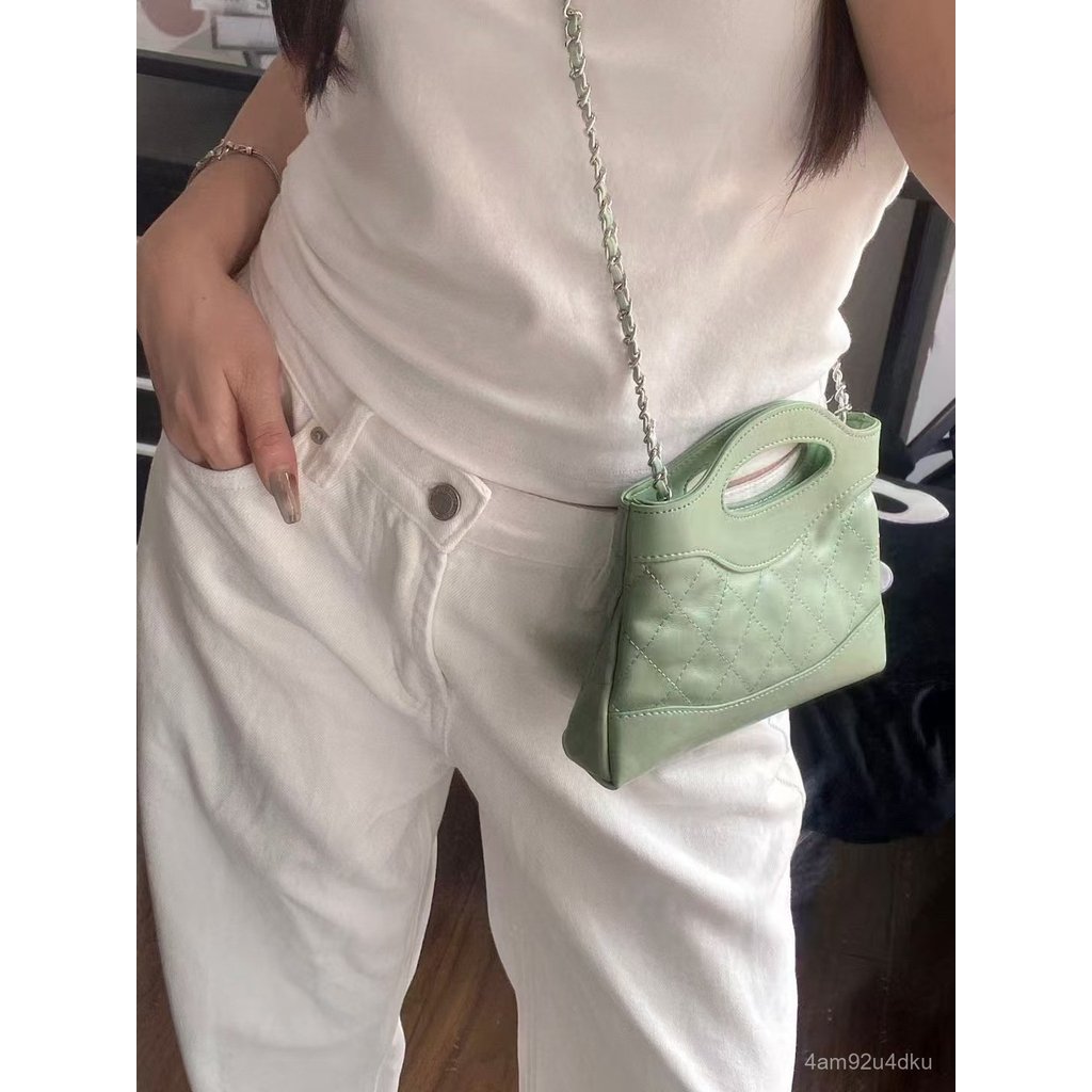 New High-End Chanel Style Diamond Chain Crossbody Bag Genuine Leather Women's Fashion Versatile Hand