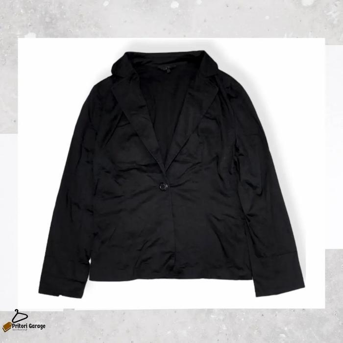 Harington Blazer Leather Jacket Cewek Reflue Saint Black Color Vintage