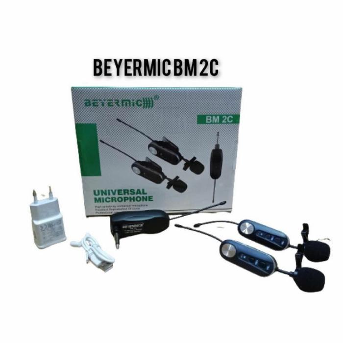 mic wireles jepit BEYERMIC BM2c 2 mic original bisa ke hp dan ke ampli