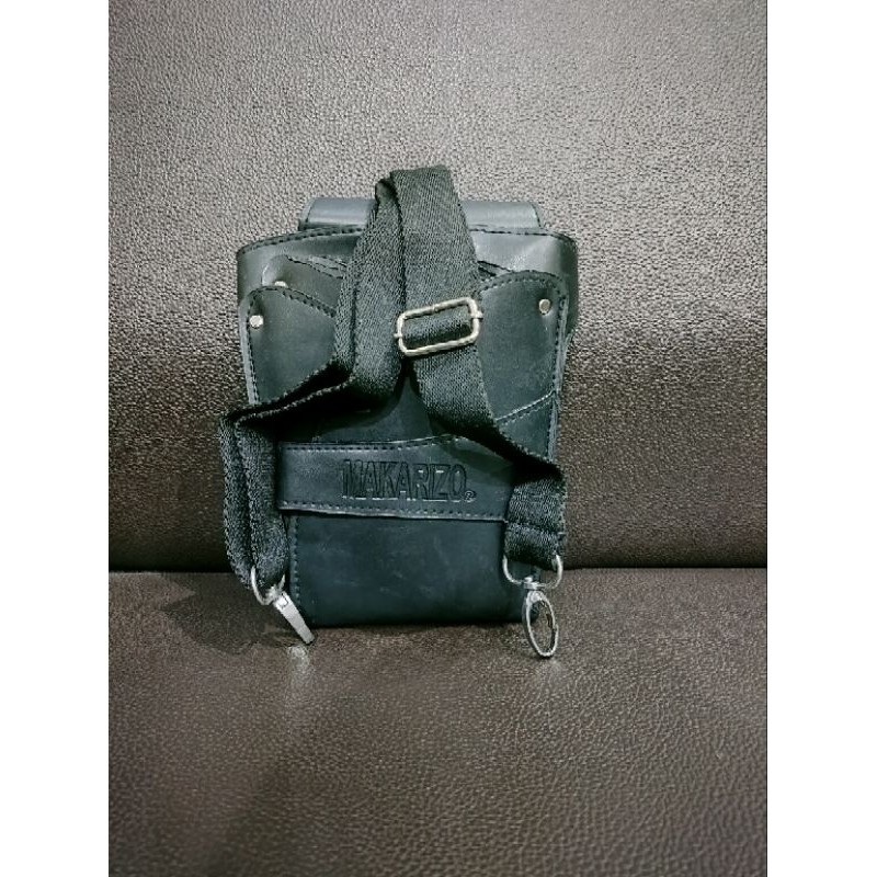 Tas Gunting Rambut HAIRSTYLIST / Dompet gunting Pinggang / Kulit Sintetis / MAKARIZO
