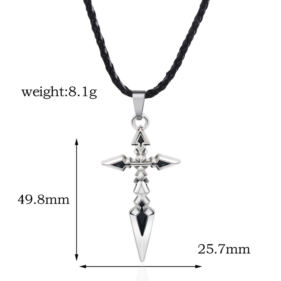 Anime Fate Stay Night Necklace Zero Saber Cross Pendant Necklace for Women Men Cosplay Jewelry Chris