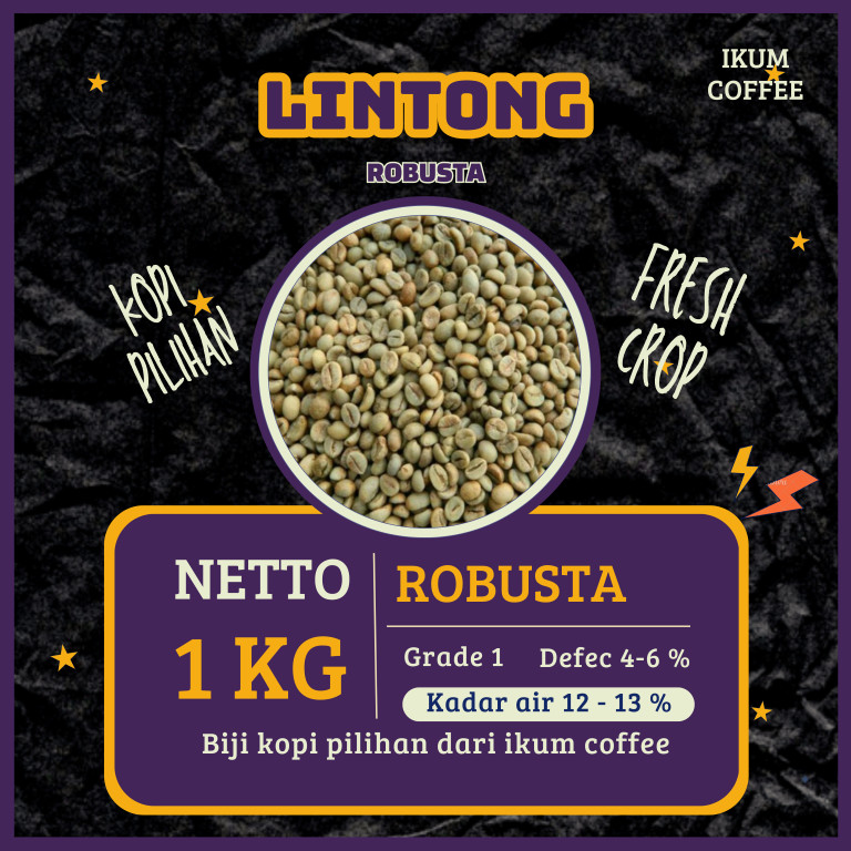 Green Bean / biji kopi Robusta Lintong - washed proses