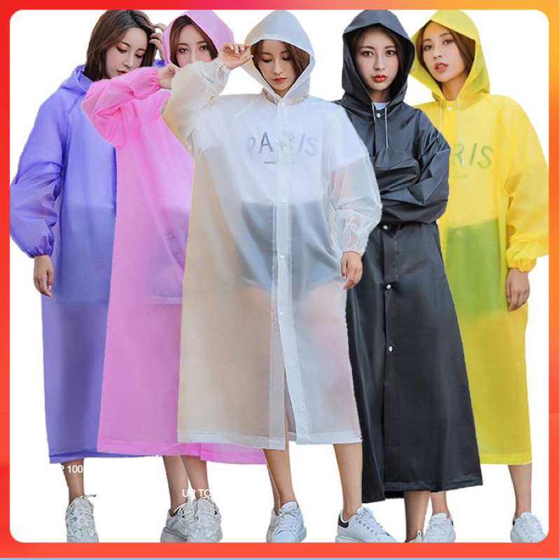 JAS HUJAN HOODIE  DRESS RAINCOAT LENGAN PANJANG MODEL JUBAH