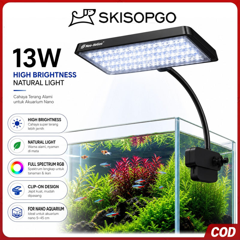 SKISOPGO Lampu Aquarium Lampu Tanaman Air Lampu Aquarium LED Lampu Tanaman Air Full Spectrum LED Lam