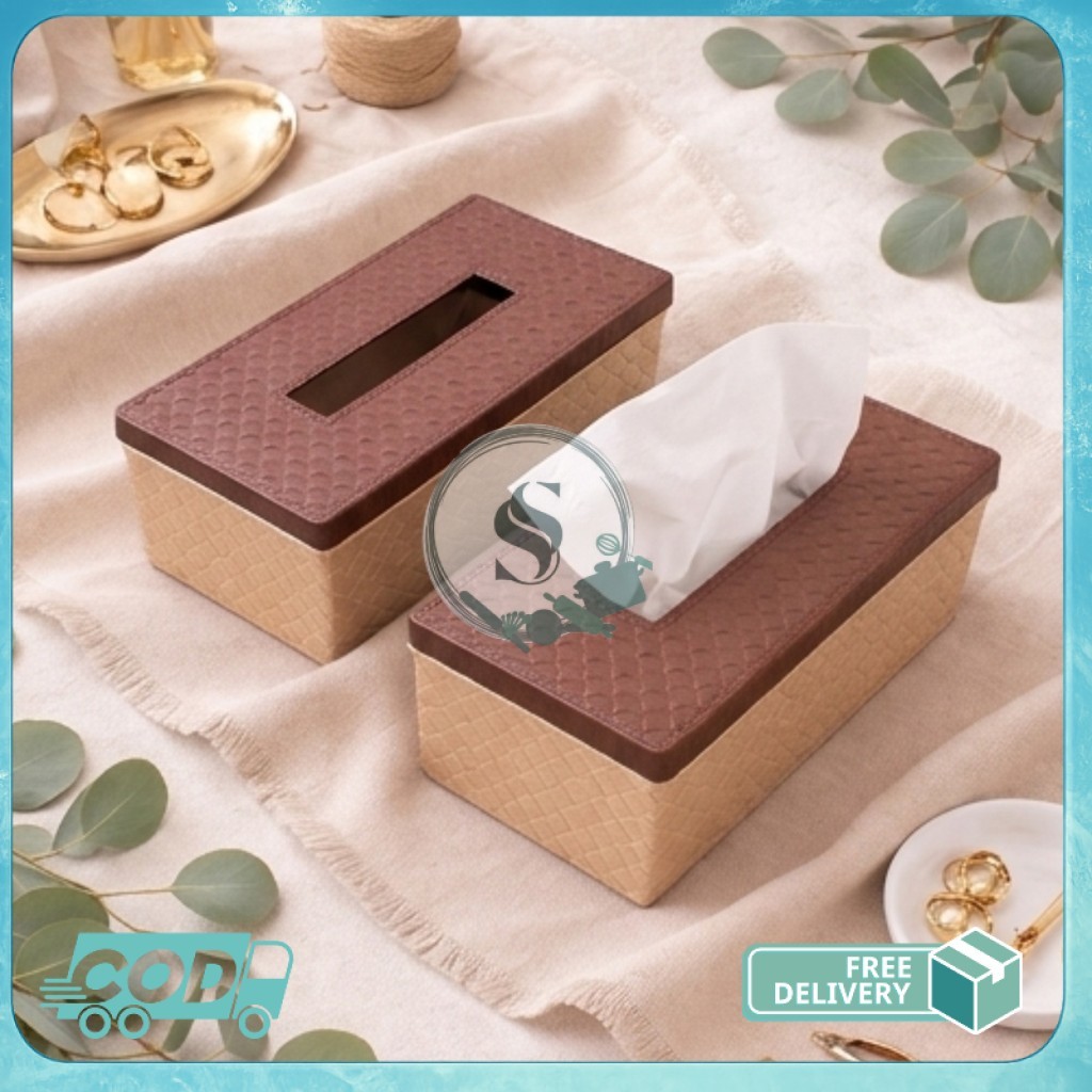 Tempat Tissue Besar / Kecil Kotak Tissue Rotan Anyam Tempat Tissue Super Premium