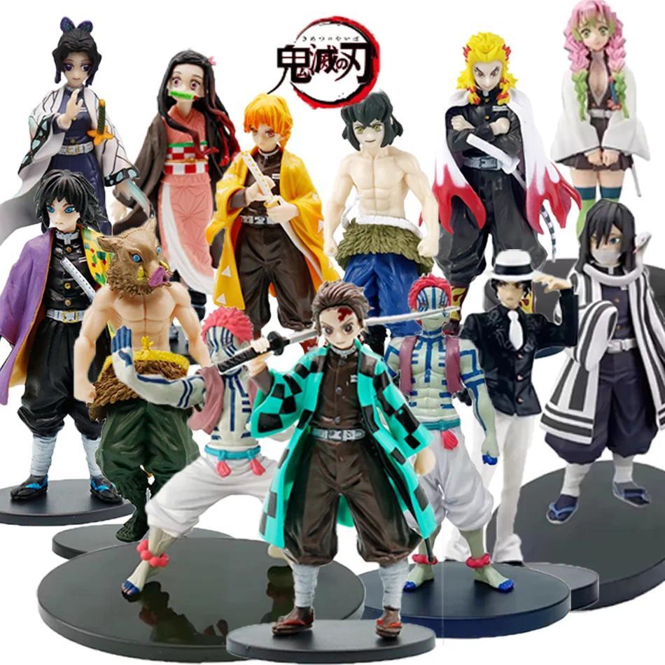 Hot Sale Demon Slayer Anime Action Figure - Kamado Tanjirou with Agatsuma Zenitsu And Nezuko PVC Mod