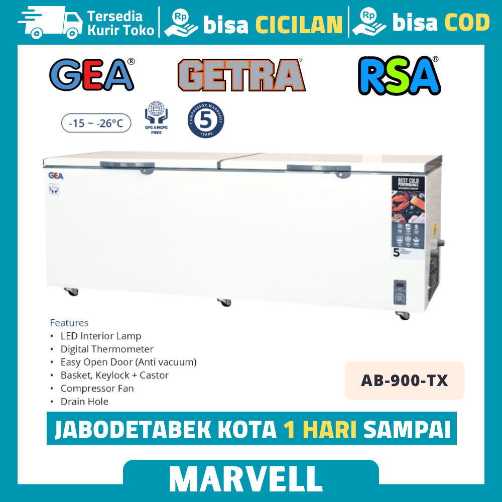 Chest Freezer Box GEA AB-900-TX AB-900-T- X AB-900T-X Chest Freezer 865 Liter Garansi Resmi