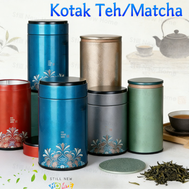Kaleng Teh Premium Kedap Udara Anti Lembab Tahan Lama Matcha Storage Tin Coffee Storage Canister Kot