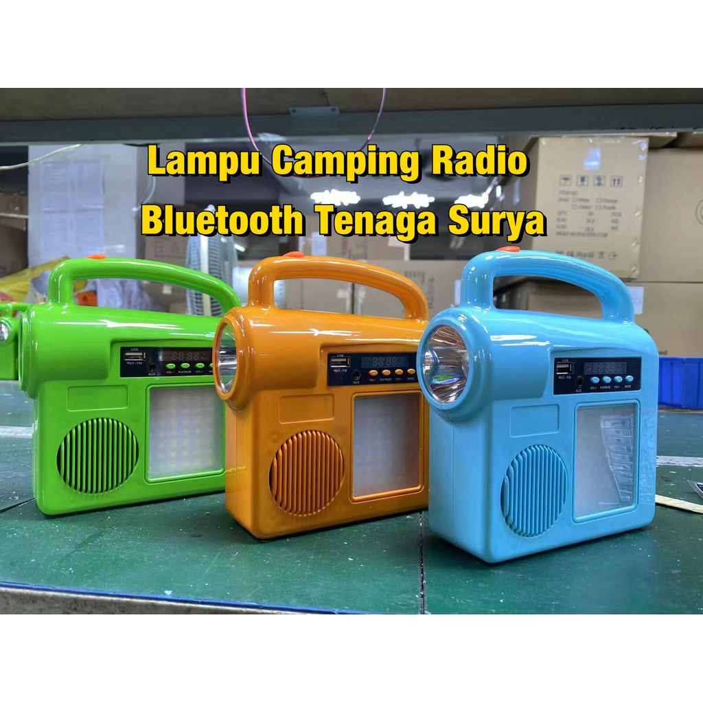 Lampu Camping Tenaga Surya + Power Bank, Lampu Tenda Darurat Multifungsi dengan Panel Surya, Portabl