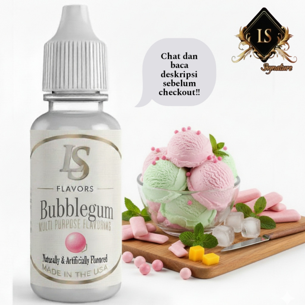 LS FLAVOUR BUBBLEGUM MINT 30ML DAN 60ML