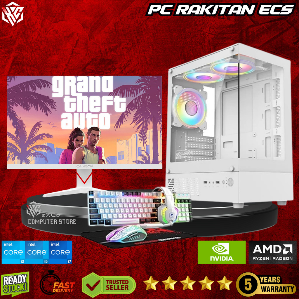 CPU Gaming Desain Editing Fullset Lengkap Siap Pakai - PC Rakitan ECS
