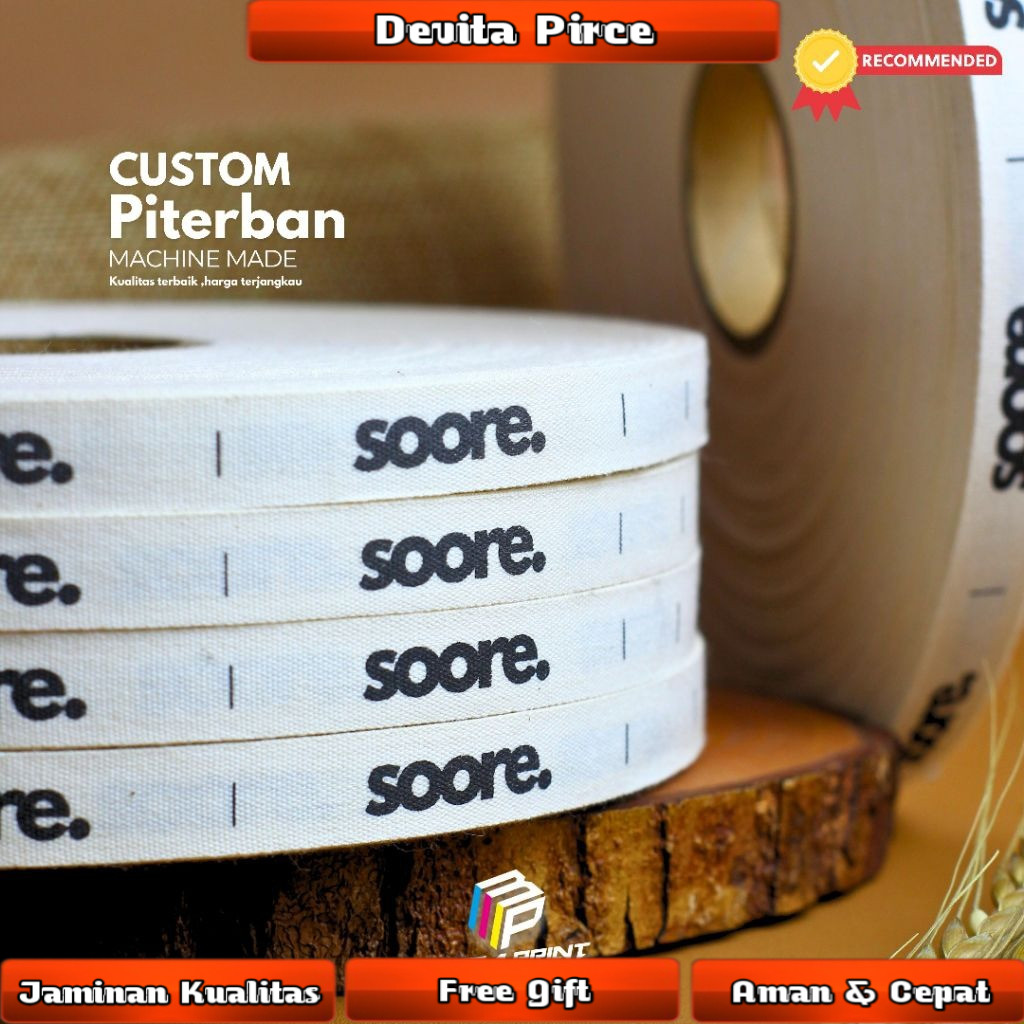 piterban 1.3cm dan2cm label piterban label cotton