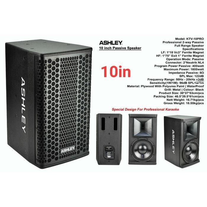 SPEAKER PASSIVE ASHLEY KTV-10PRO SPEAKER 10 INCH KTV10PRO