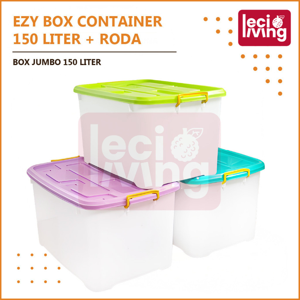 EZY BOX CONTAINER 150 LITER + RODA - Box Container / Kontainer Box Plastik / Box Jumbo 150 Liter