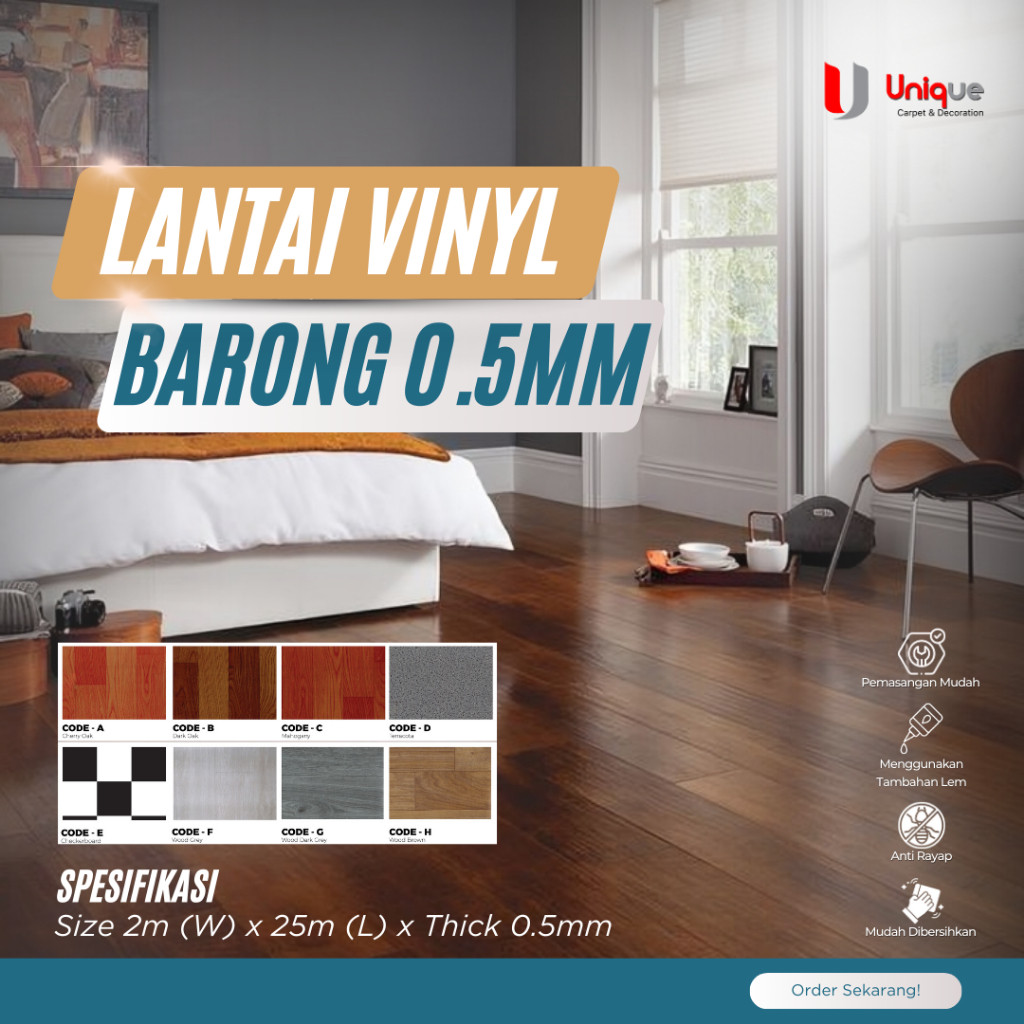 AG - Karpet Barong Tebal 0,5mm / Motif Kayu / Motif Catur