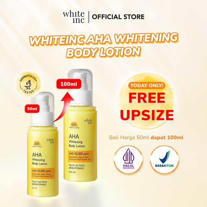 [100ml] WHITE INC AHA Body Lotion to Whitening & Moisturising | Hand Body Lotion Pencerah Mencerahka