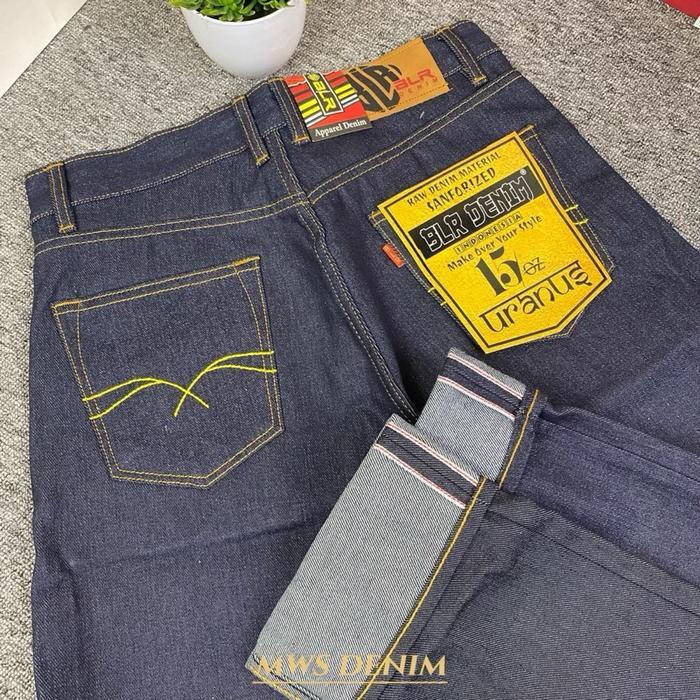 BLR Denim - Celana Denim Selvedge 15oz Sanforized Denim Blue Indigo Bisa Fading Original Slim Straig