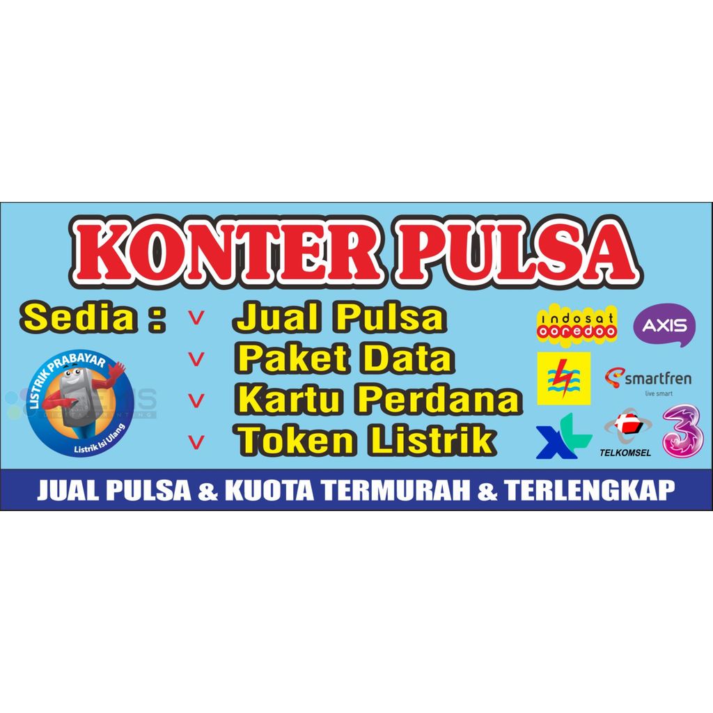 Spanduk 1 Hadi Jadi / Spanduk Jualan / spanduk banner etalase konter pulsa / spanduk konter hp / ban