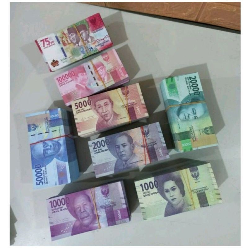 100 Lembar Uang Mainan Mirip Asli/Uang Mainan Anak Uang Buat Mahar Harga Per 100 Lembar