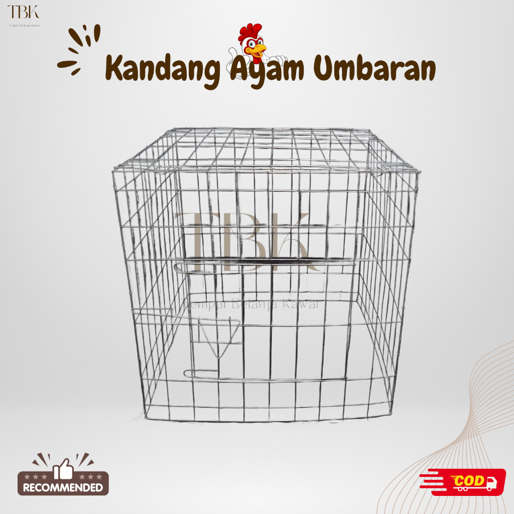 Kandang Ayam Umbaran Galvanis Lipat Variasi Ukuran