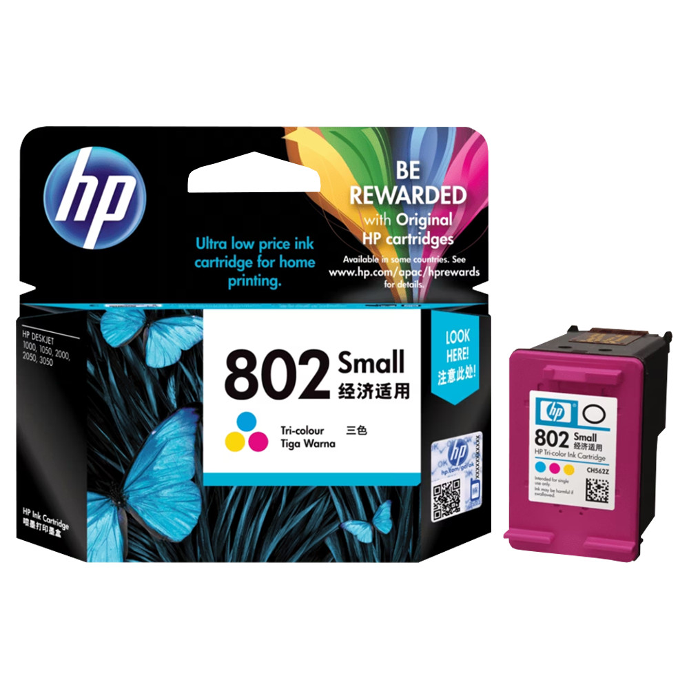 FixPrint Cartridge Tinta Printer HP Original 802 Color 802C CH564ZZ Print 1000 2000 3000 1050 2050 1