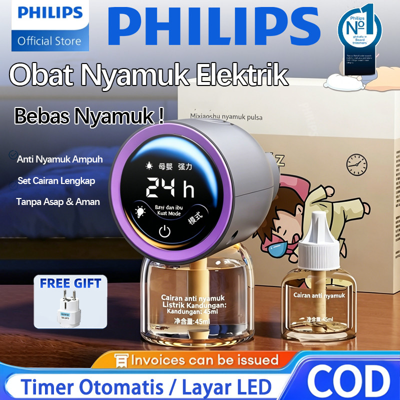 Sehati|| Alat Pengusir Nyamuk Elektrik Cair Otomatis Ramah Ibu dan Bayi Timer Digital Lampu Anti Nya