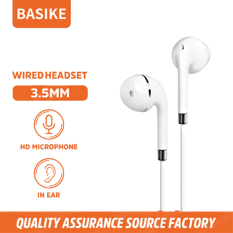 SES - BASIKE Headset kabel 3.5 mm Earphone Gaming Wired for Samsung Xiaomi Oppo Vivo Android Univers