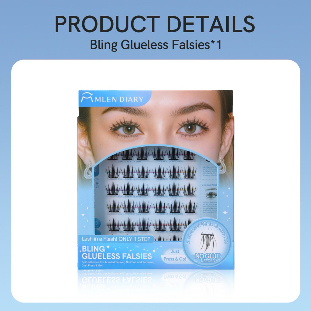 Mlen diary bling glueless falsies NO GLUE