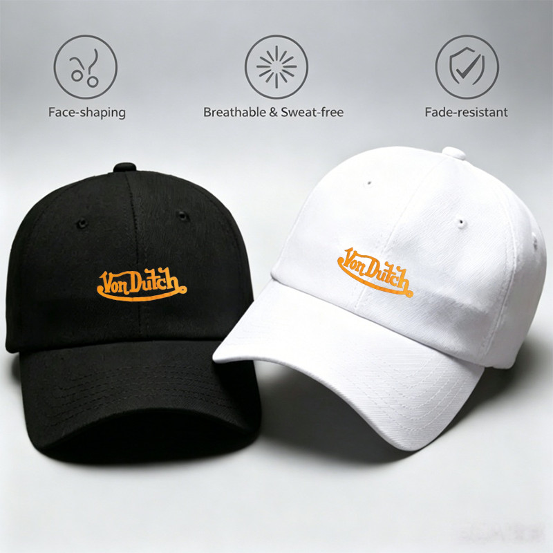 TOPI VON DUTCH Unisex Hitam Putih Topi Baseball Casual Streetwear Kekinian Premium Anti Panas Pria W